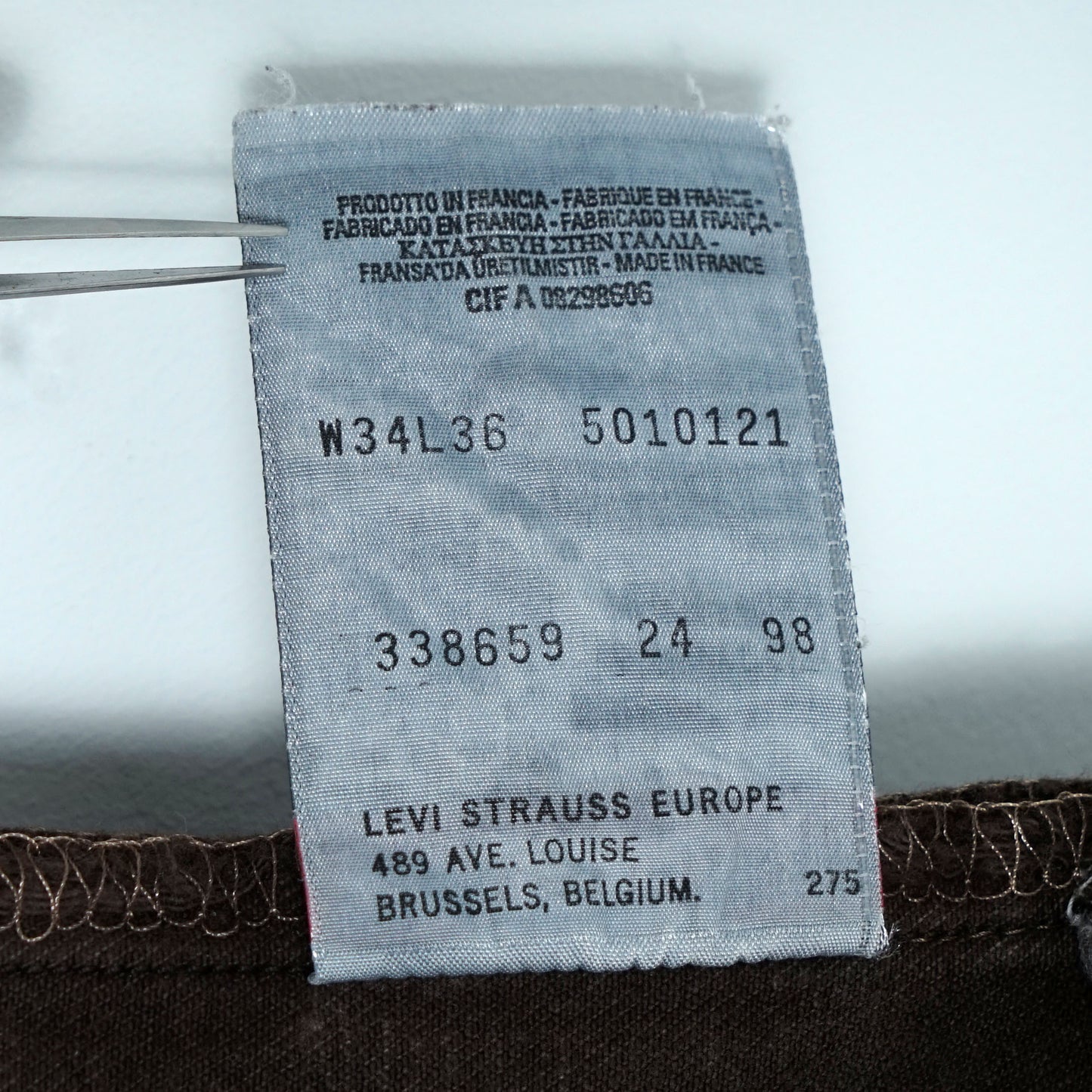 Levi’s 5 Pocket Brown Denim Pants / Late '90s (Made in France)