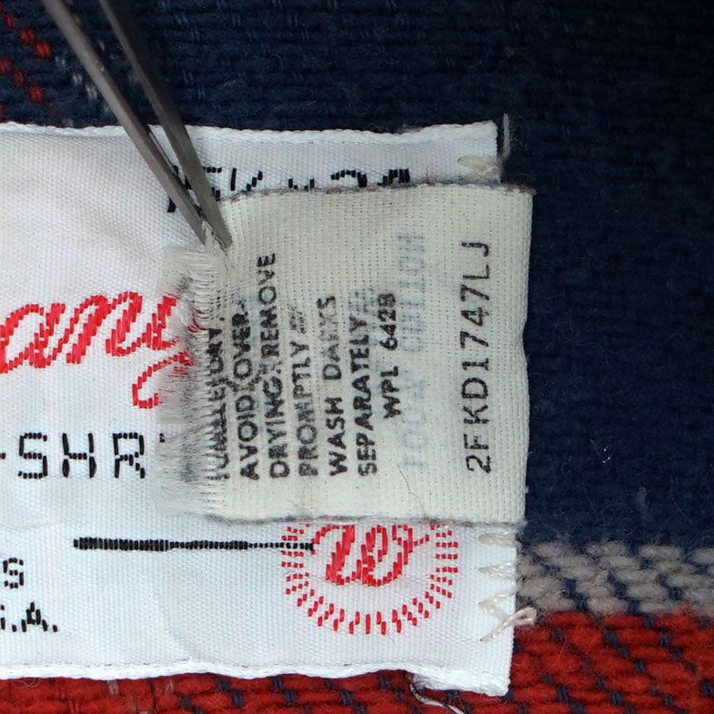 Wrangler Western Flannel Shirt / Late '70s-Early '80s (Made in USA)