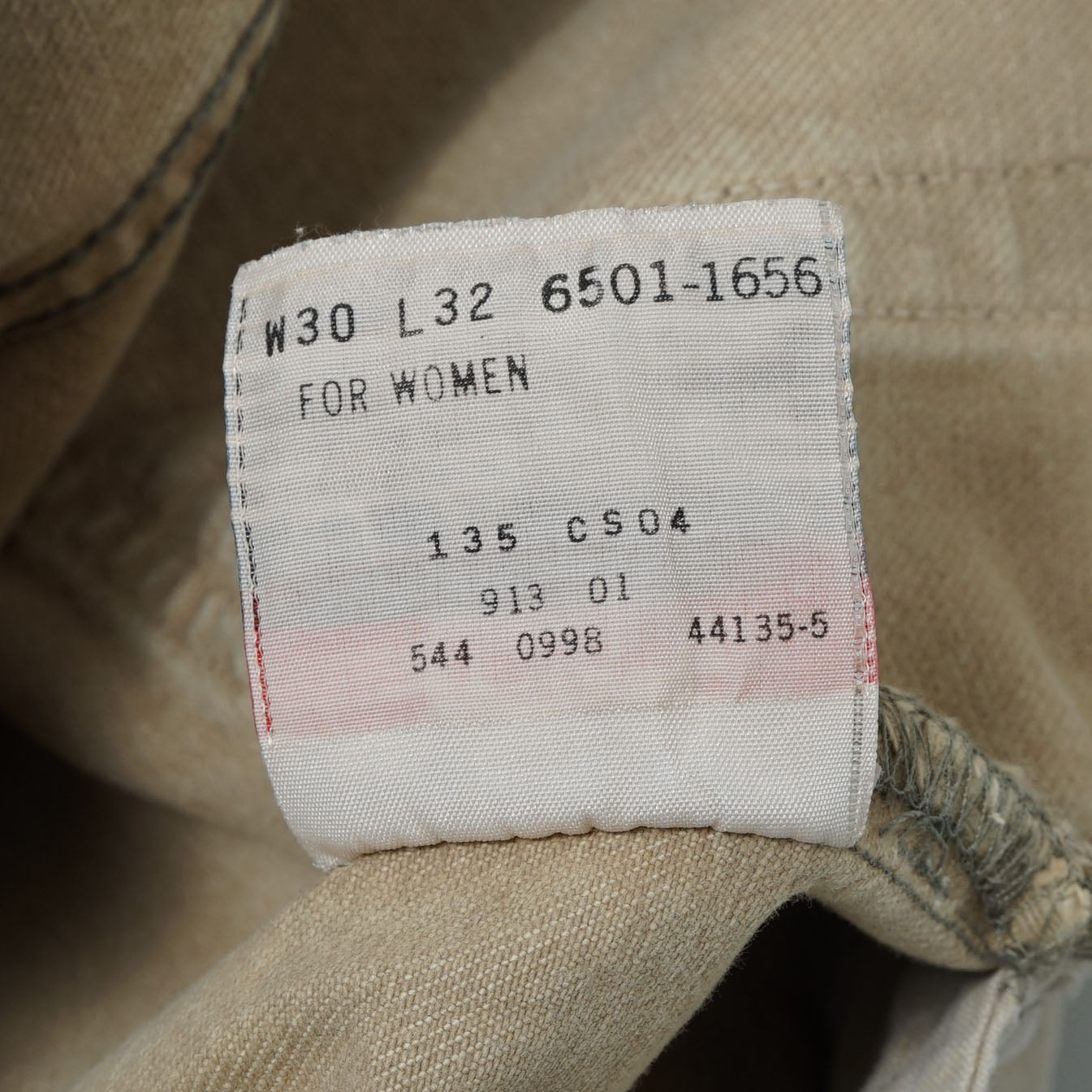 Levi’s 5 Pocket Beige Denim Pants / Late ’90s-Early '00s (Made in USA)