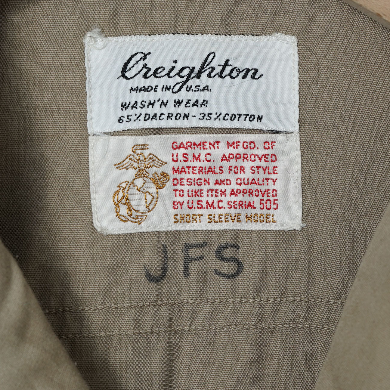 Creighton U.S.M.C. Type Shirt / Late '60s-Early '70s (Made in USA)