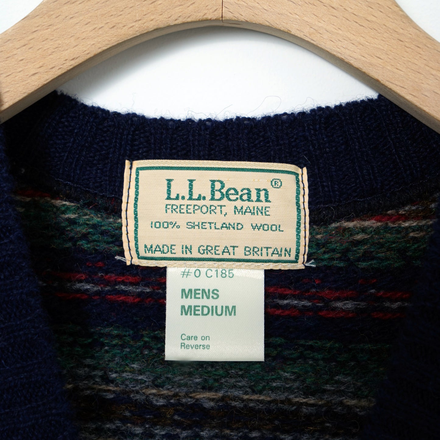 L.L.Bean Shetland Wool Knit Vest / Late '80-Early ’90s (Made in Great Britain)