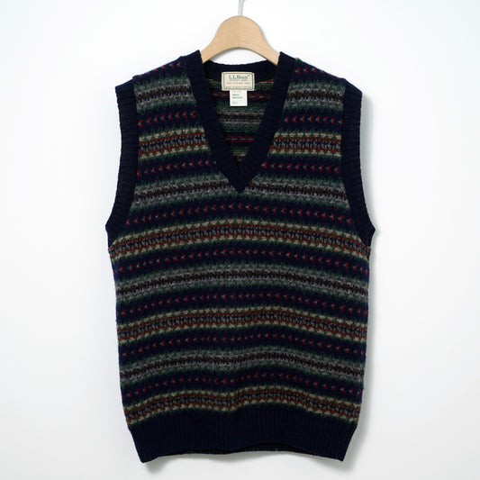 L.L.Bean Shetland Wool Knit Vest / Late '80-Early ’90s (Made in Great Britain)