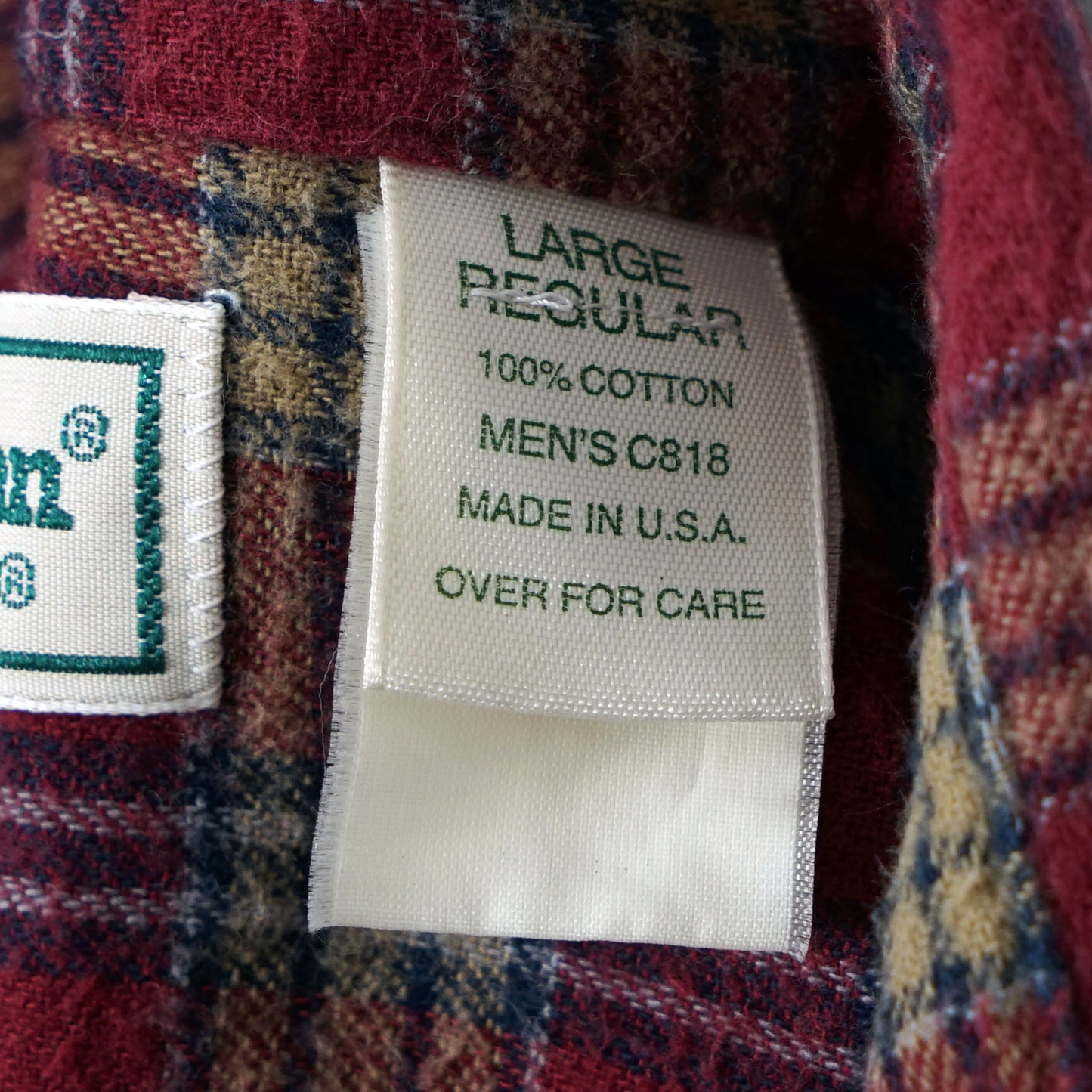 L.L.Bean Cotton Flannel BD Shirt / Early '90s-Early '00s (Made in USA)