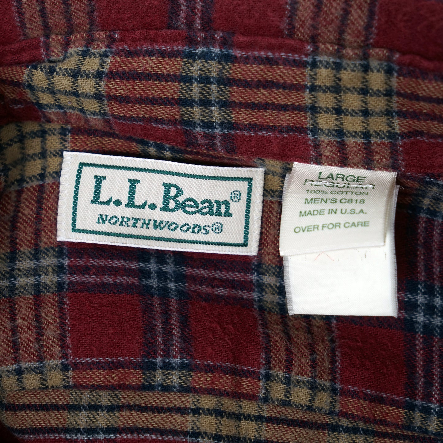 L.L.Bean Cotton Flannel BD Shirt / Early '90s-Early '00s (Made in USA)