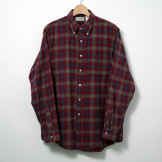L.L.Bean Cotton Flannel BD Shirt / Early '90s-Early '00s (Made in USA)