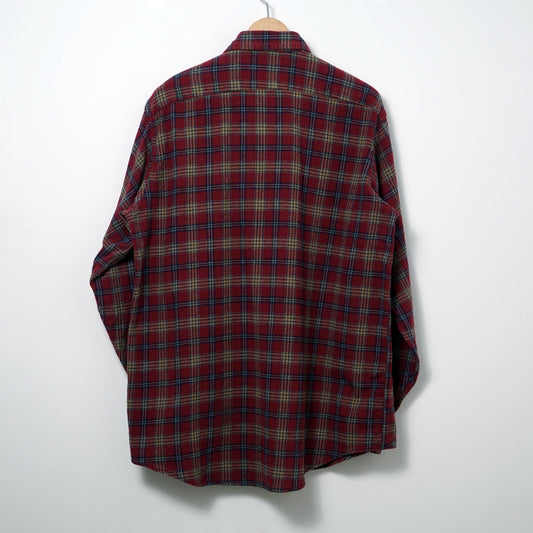 L.L.Bean Cotton Flannel BD Shirt / Early '90s-Early '00s (Made in USA)
