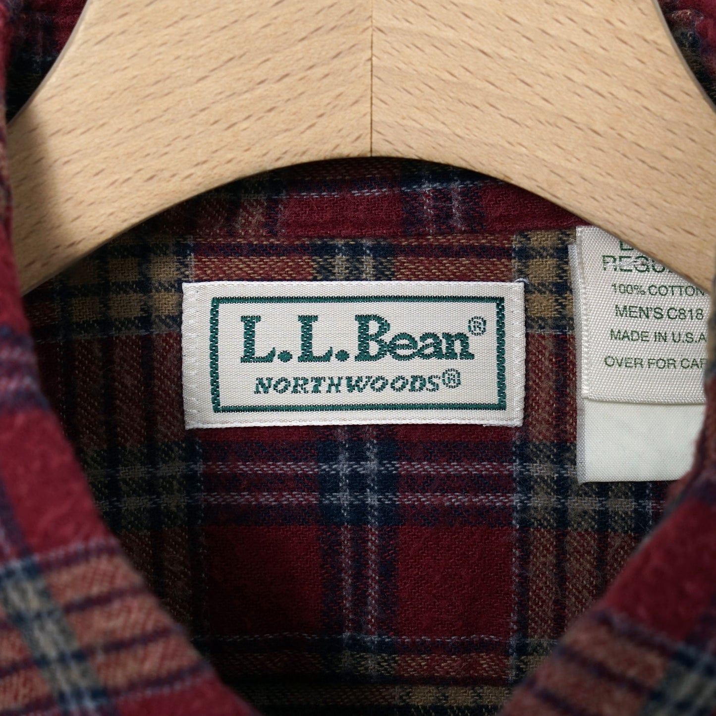 L.L.Bean Cotton Flannel BD Shirt / Early '90s-Early '00s (Made in USA)