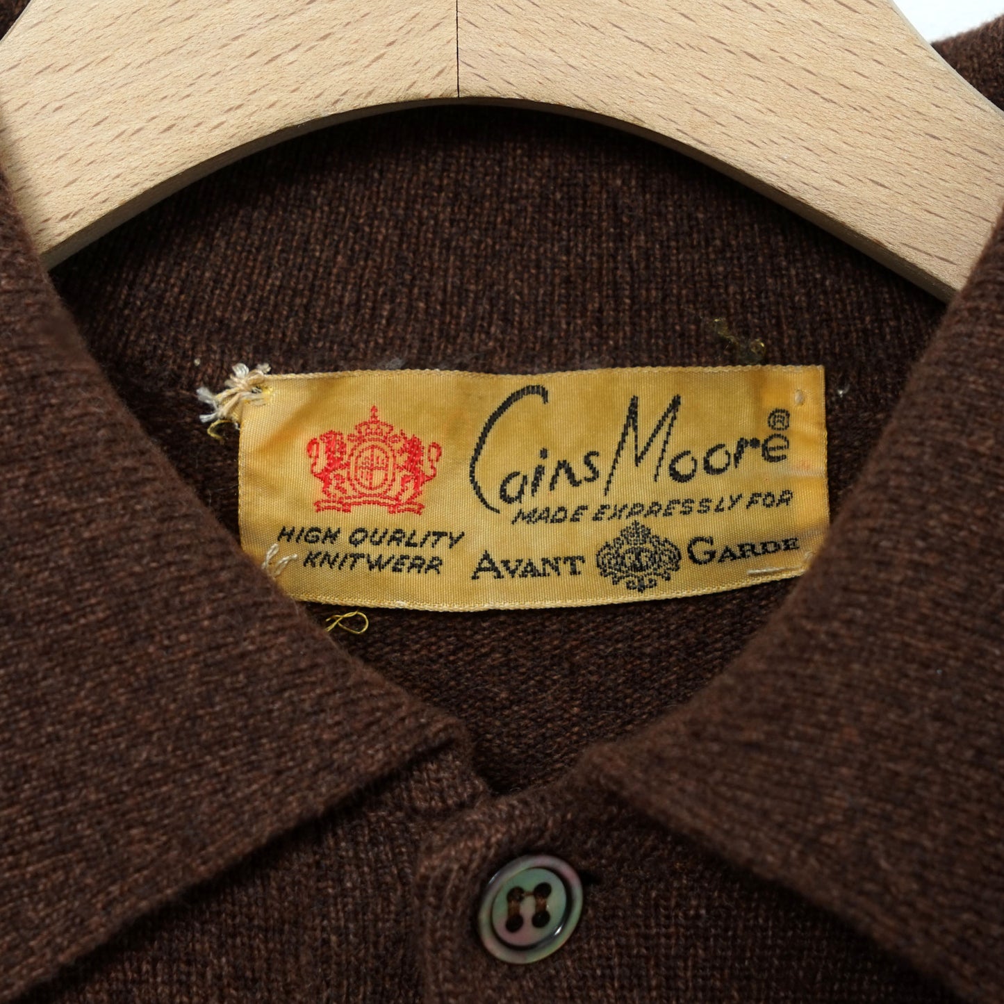 Cains Moore Cashmere Knit Polo/ Late ’80s- Early '90s (Made in Italy)