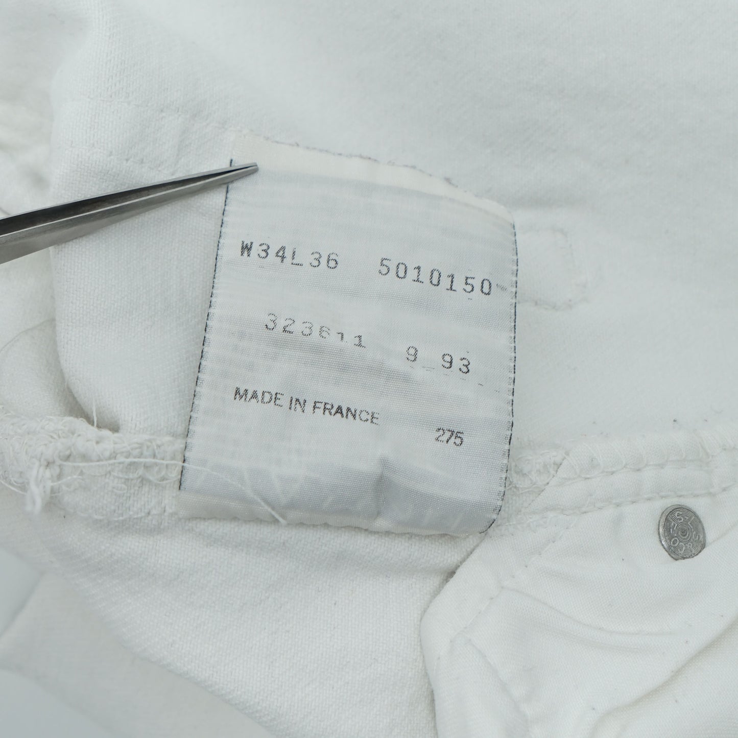 Levi’s 5 Pocket White Denim Pants / Early '90s (Made in France)