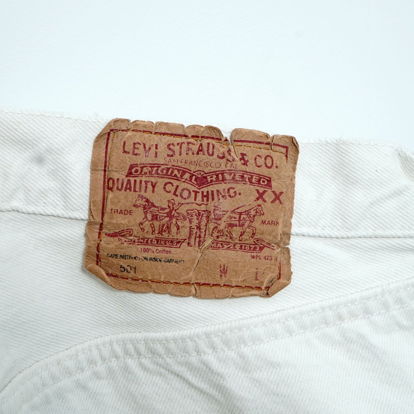 Levi’s 5 Pocket White Denim Pants / Early '90s (Made in France)