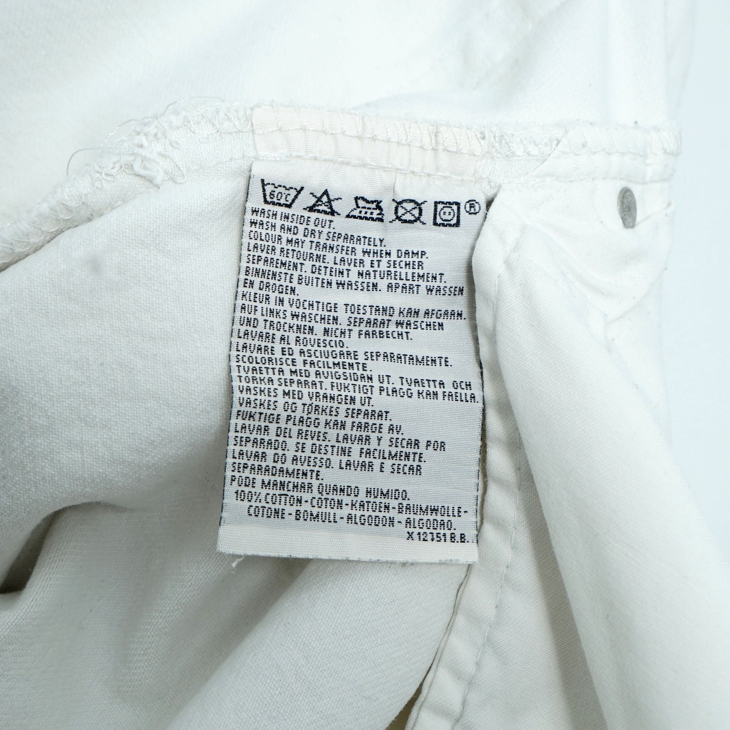 Levi’s 5 Pocket White Denim Pants / Early '90s (Made in France)