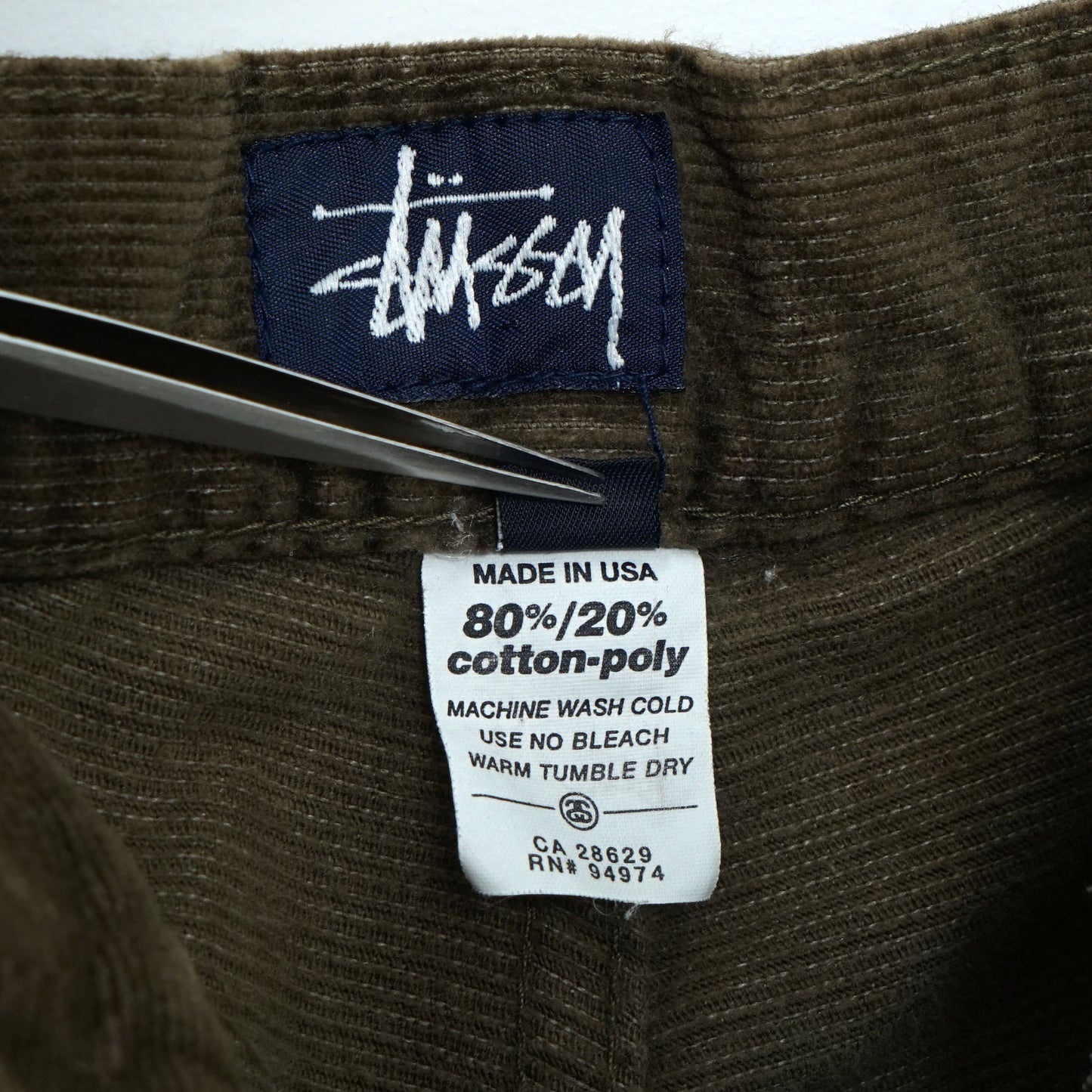 Stussy Corduroy 5 Pocket Pants / Early '90s- Mid '90s (Made in USA)