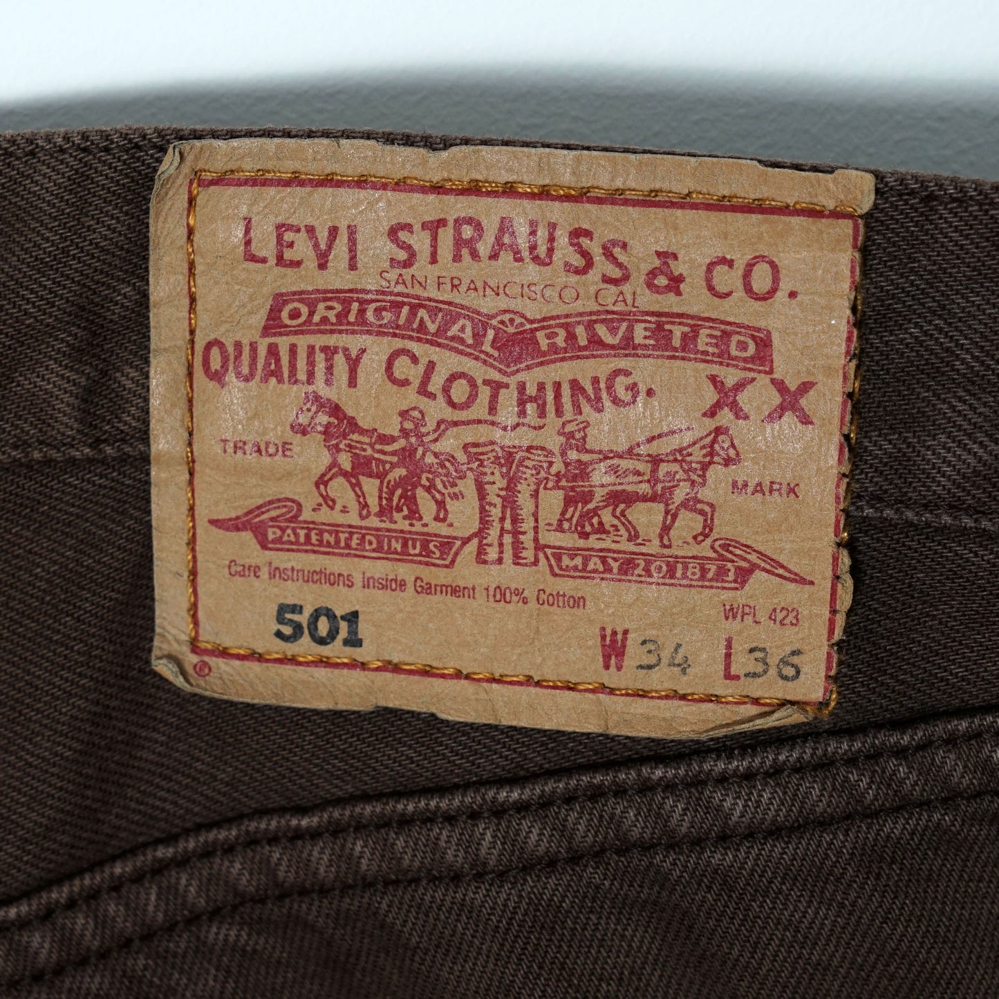 Levi’s 5 Pocket Brown Denim Pants / Late '90s (Made in France)