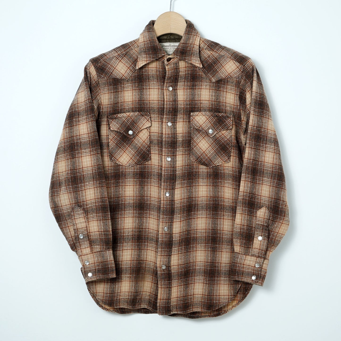 Pendleton Wool Check Western Shirt / Mid ’70s–Early ’80s (Made in USA)