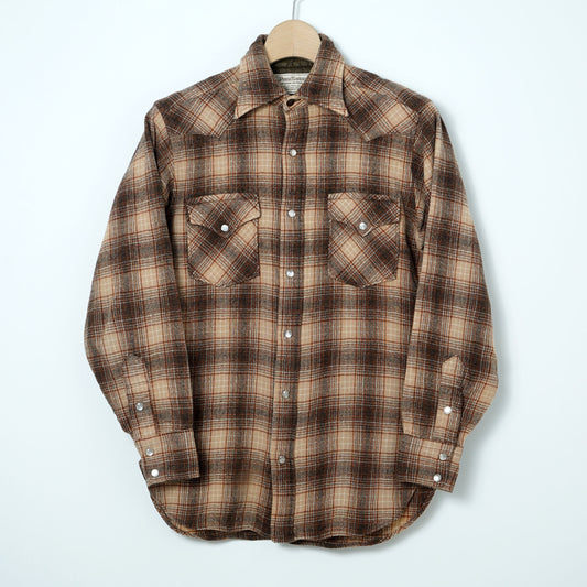 Pendleton Wool Check Western Shirt / Mid ’70s–Early ’80s (Made in USA)