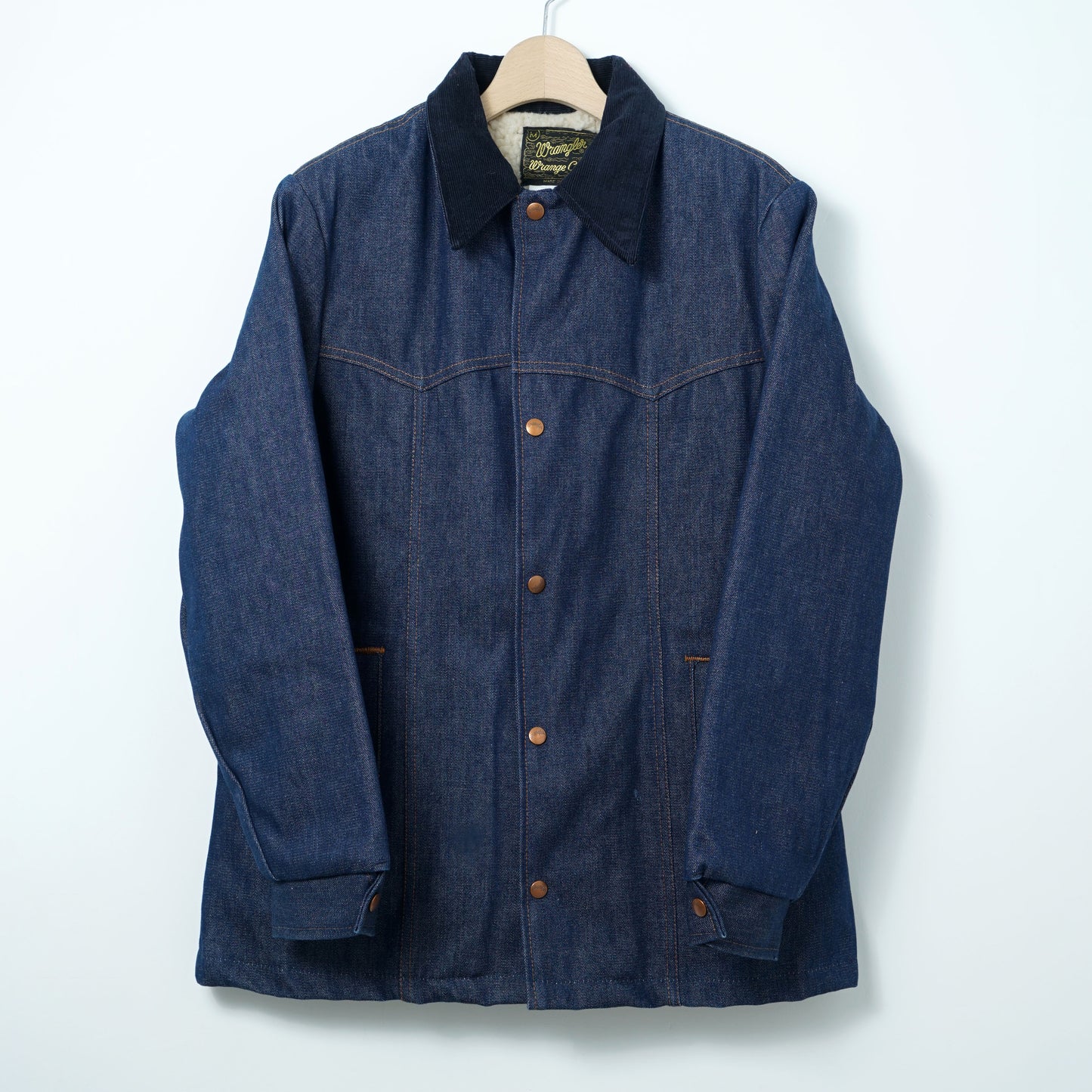 Wrangler “Wrange Coat” Denim Sherpa Jacket / Late ’80s–Mid ’90s (Made in USA)