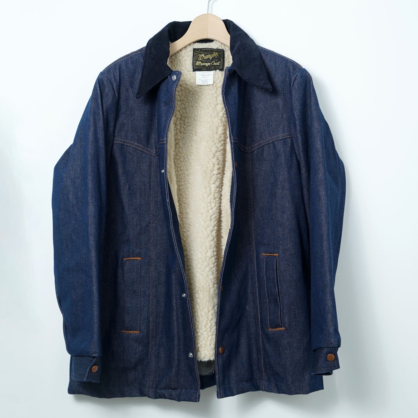 Wrangler “Wrange Coat” Denim Sherpa Jacket / Late ’80s–Mid ’90s (Made in USA)