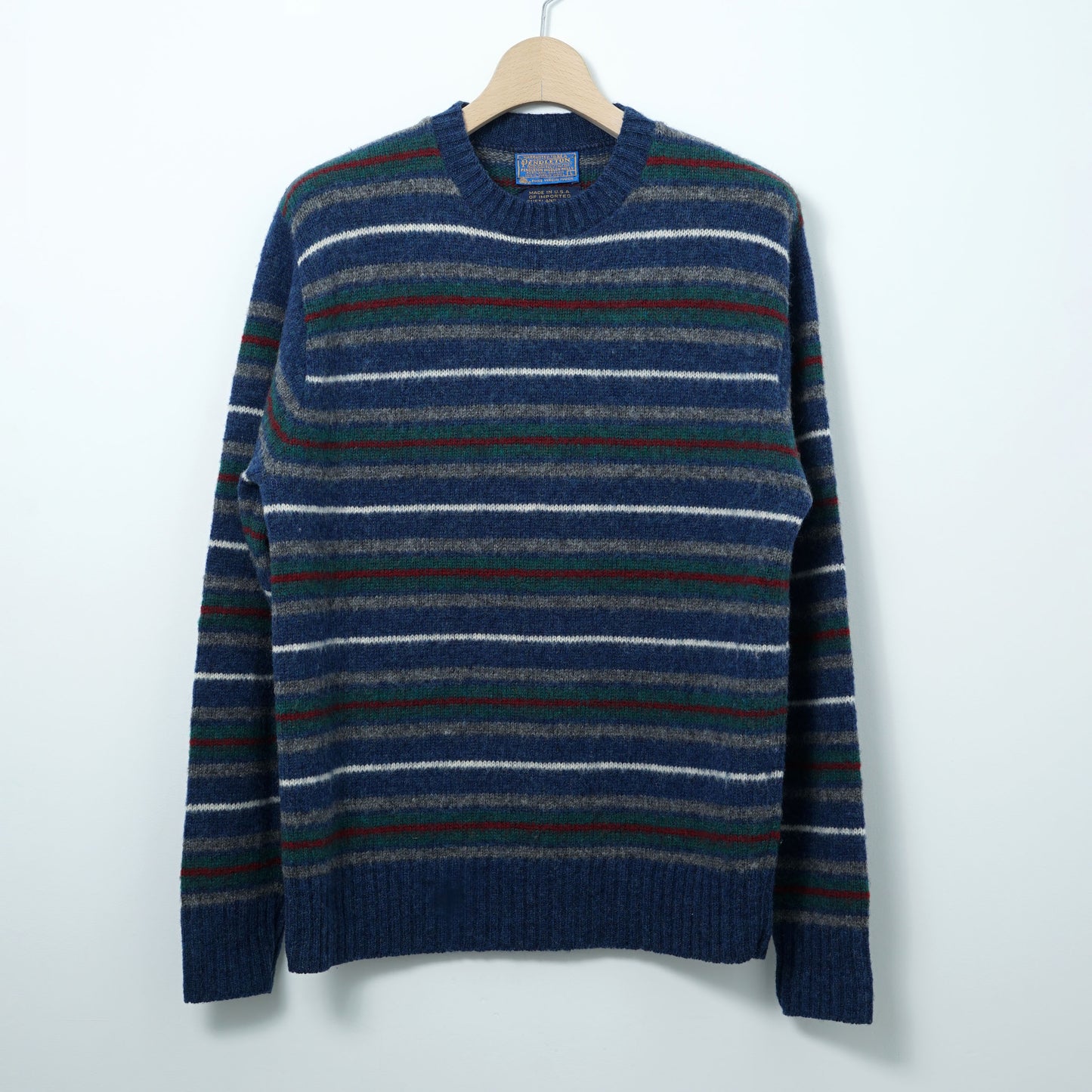 Pendleton Shetland Stripe Wool Sweater / Mid ’80s–Early ’90s (Made in USA)