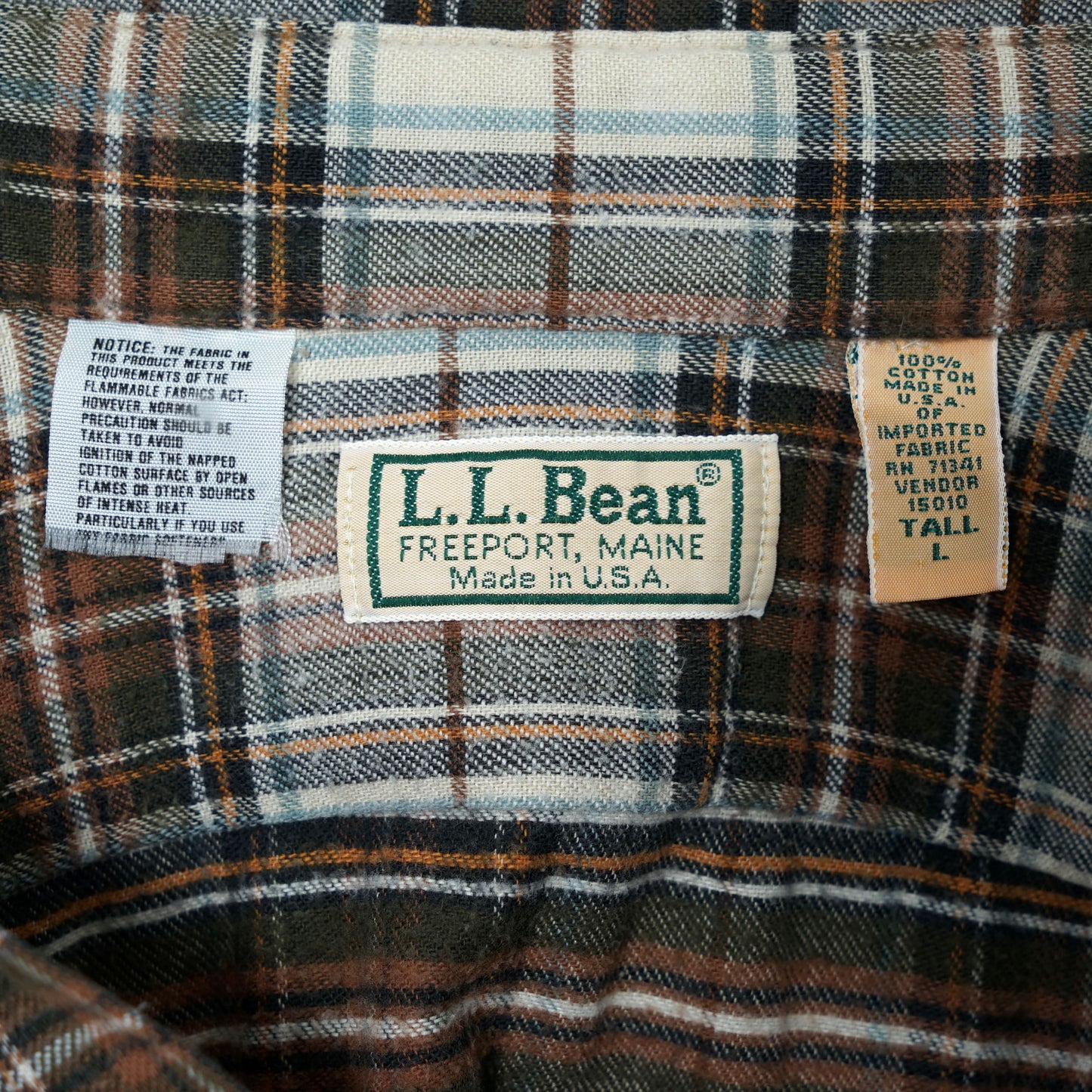 L.L.Bean Cotton Flannel Shirt / Early ’90s–Mid ’90s (Made in USA)