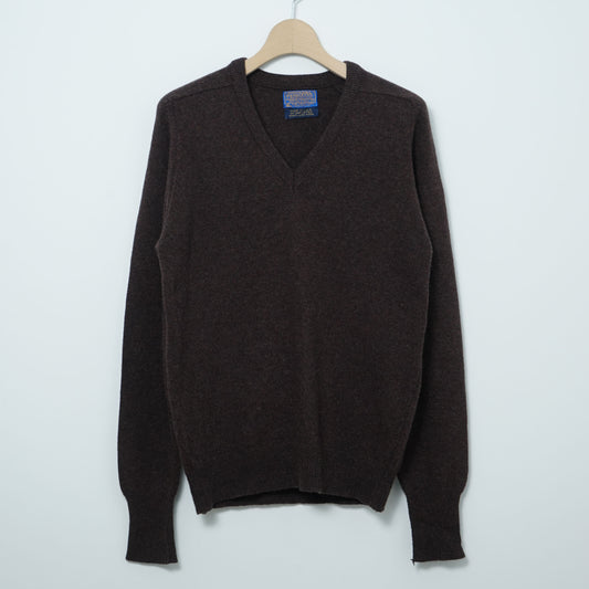 Pendleton Shetland Wool V-Neck Sweater / Late ’70s–Early ’80s (Made in USA)