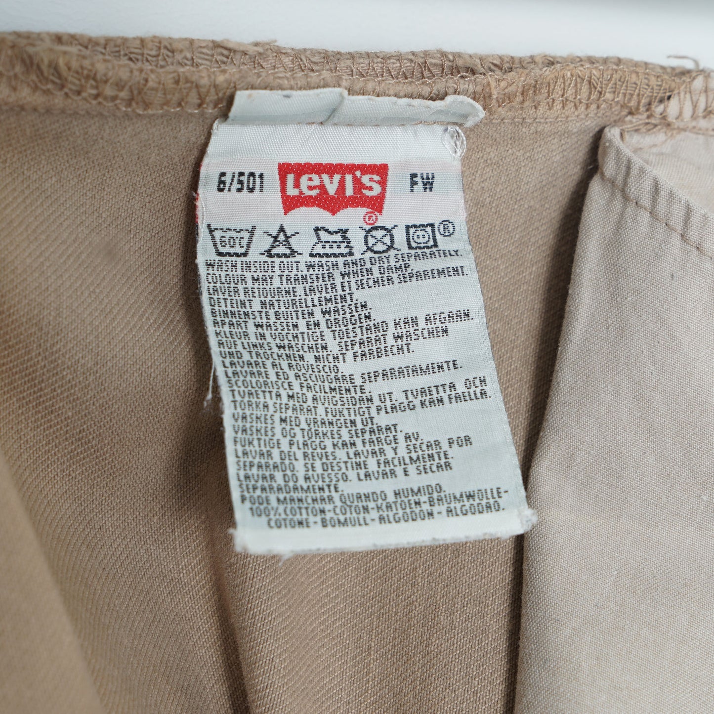Levi’s 5 Pocket Beige Denim Pants / Early '90s-Mid '90s (Made in UK)