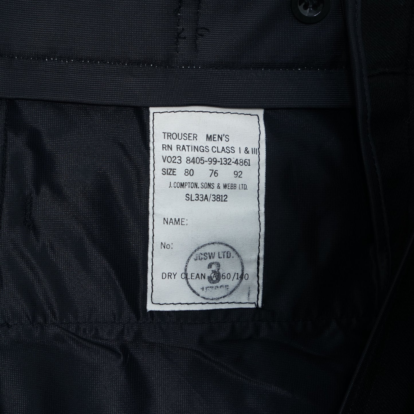 British Royal Navy RN Dress Trousers / Early ’90s–Late ’90s (Made in UK)