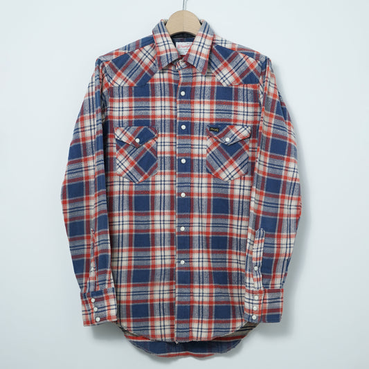 Wrangler Western Flannel Shirt / Late '70s-Early '80s (Made in USA)