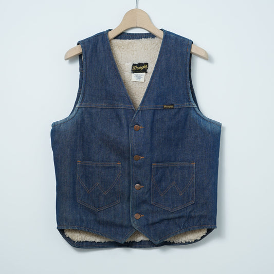 Wrangler Denim Sherpa Vest / Late '70s-Early '80s (Made in USA)