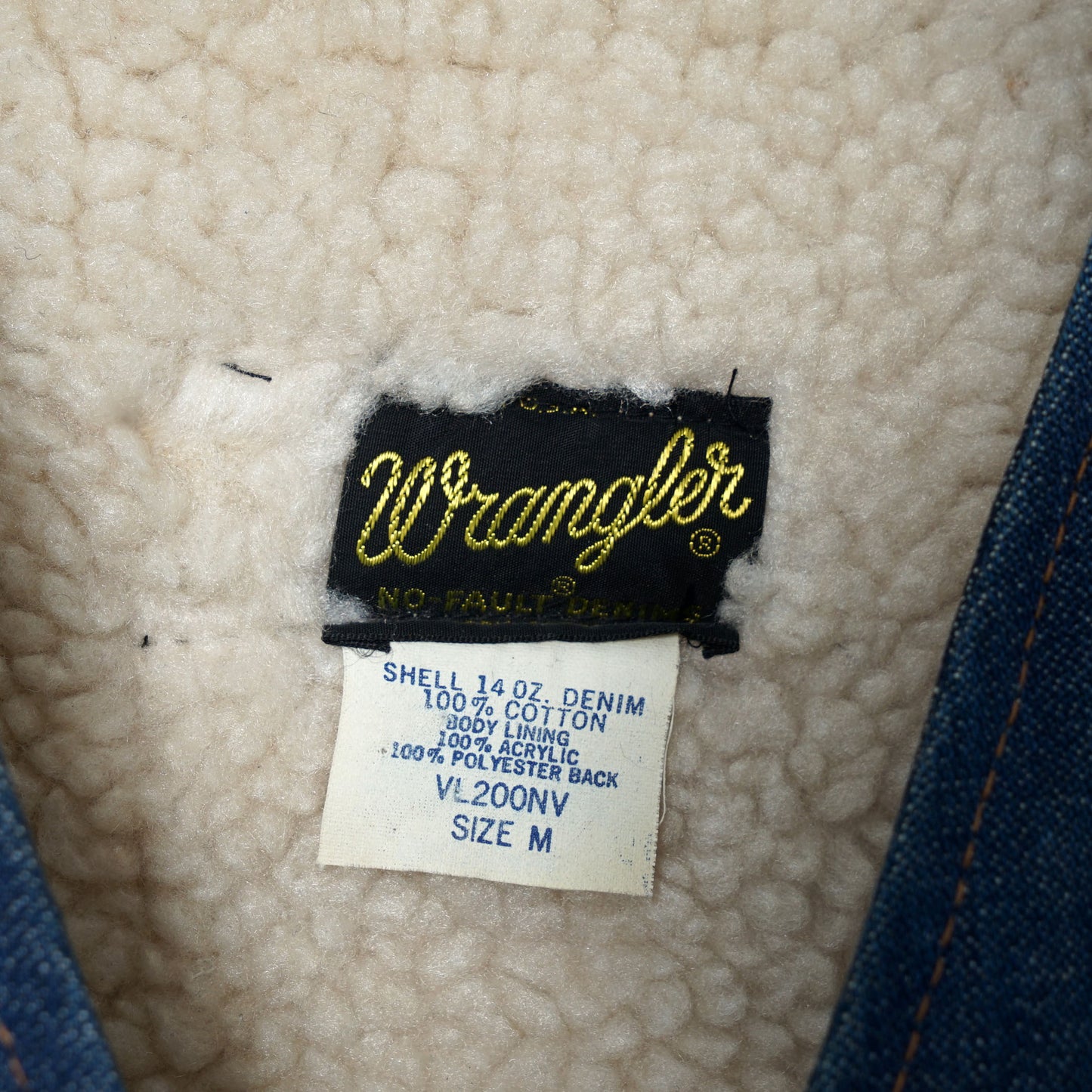 Wrangler Denim Sherpa Vest / Late '70s-Early '80s (Made in USA)