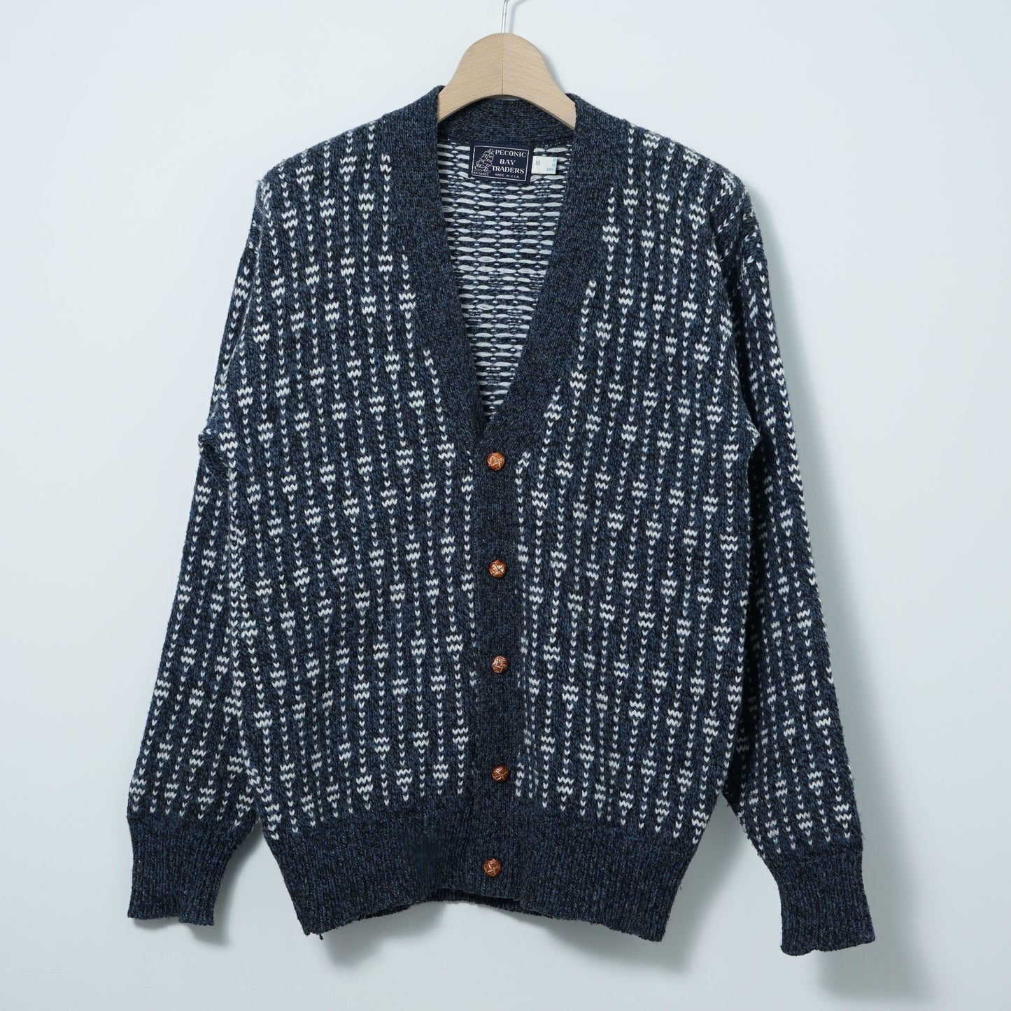 Peconic Bay Traders Wool Knit Cardigan / Late '80s-Early '90s (Made in USA)