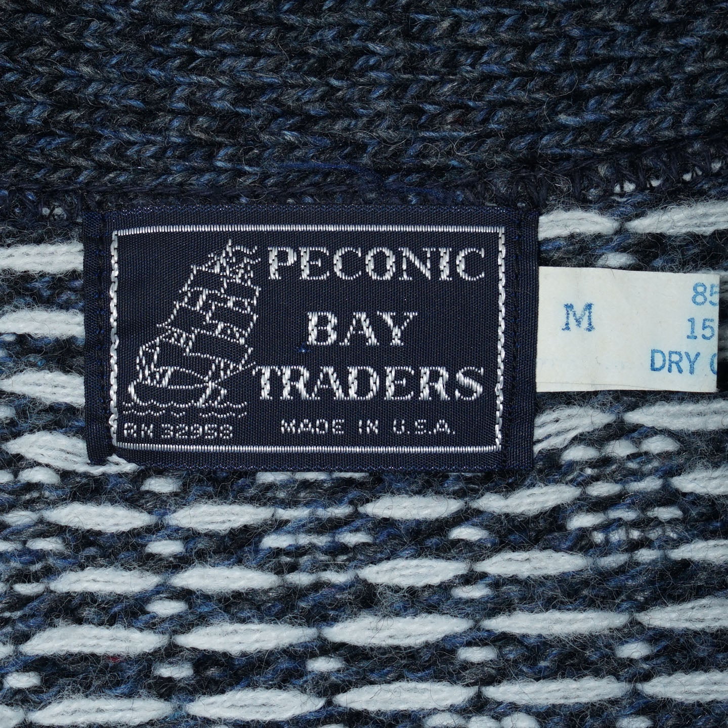 Peconic Bay Traders Wool Knit Cardigan / Late '80s-Early '90s (Made in USA)