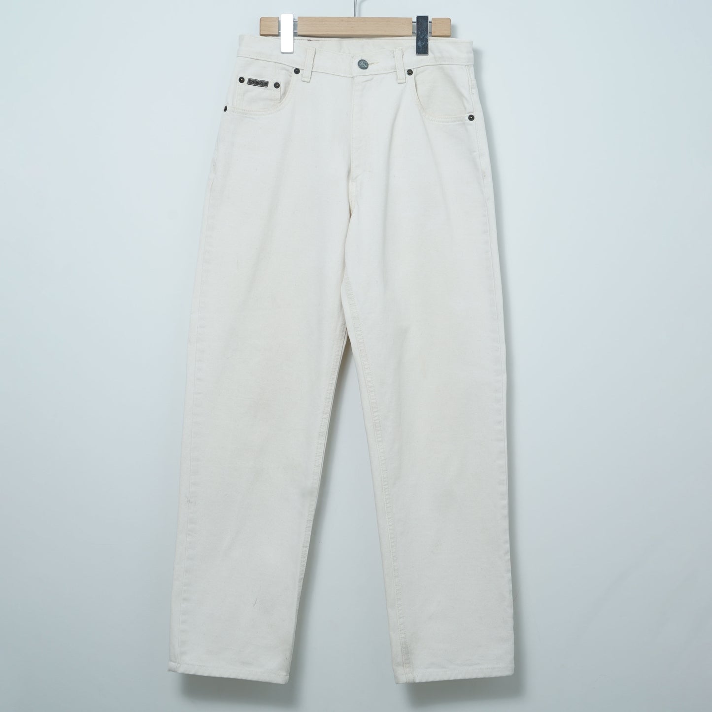 Calvin Klein 5 Pocket White Denim Pants / Early '90s-Mid '90s (Made in USA)
