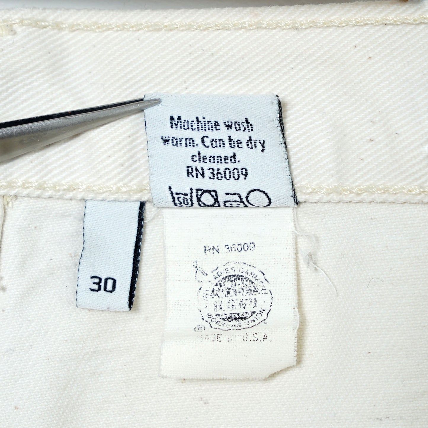 Calvin Klein 5 Pocket White Denim Pants / Early '90s-Mid '90s (Made in USA)