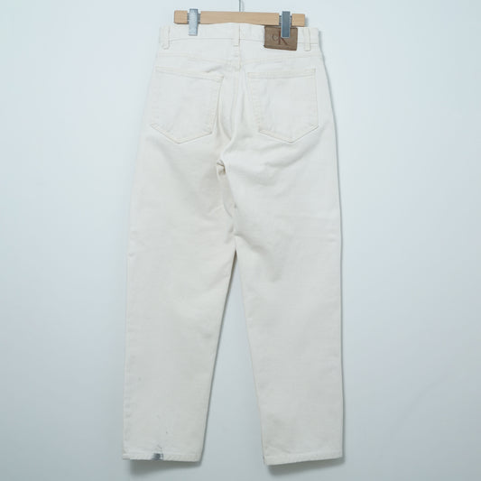 Calvin Klein 5 Pocket White Denim Pants / Early '90s-Mid '90s (Made in USA)