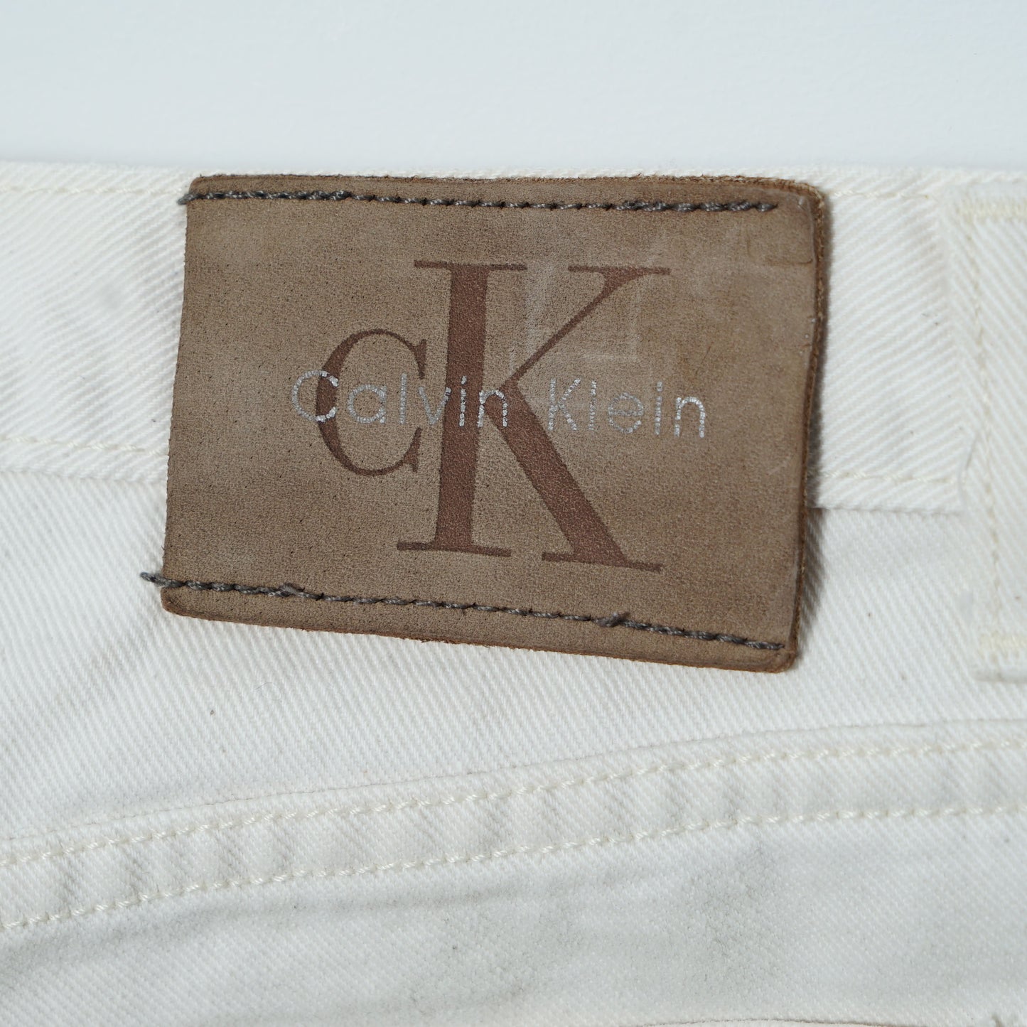 Calvin Klein 5 Pocket White Denim Pants / Early '90s-Mid '90s (Made in USA)