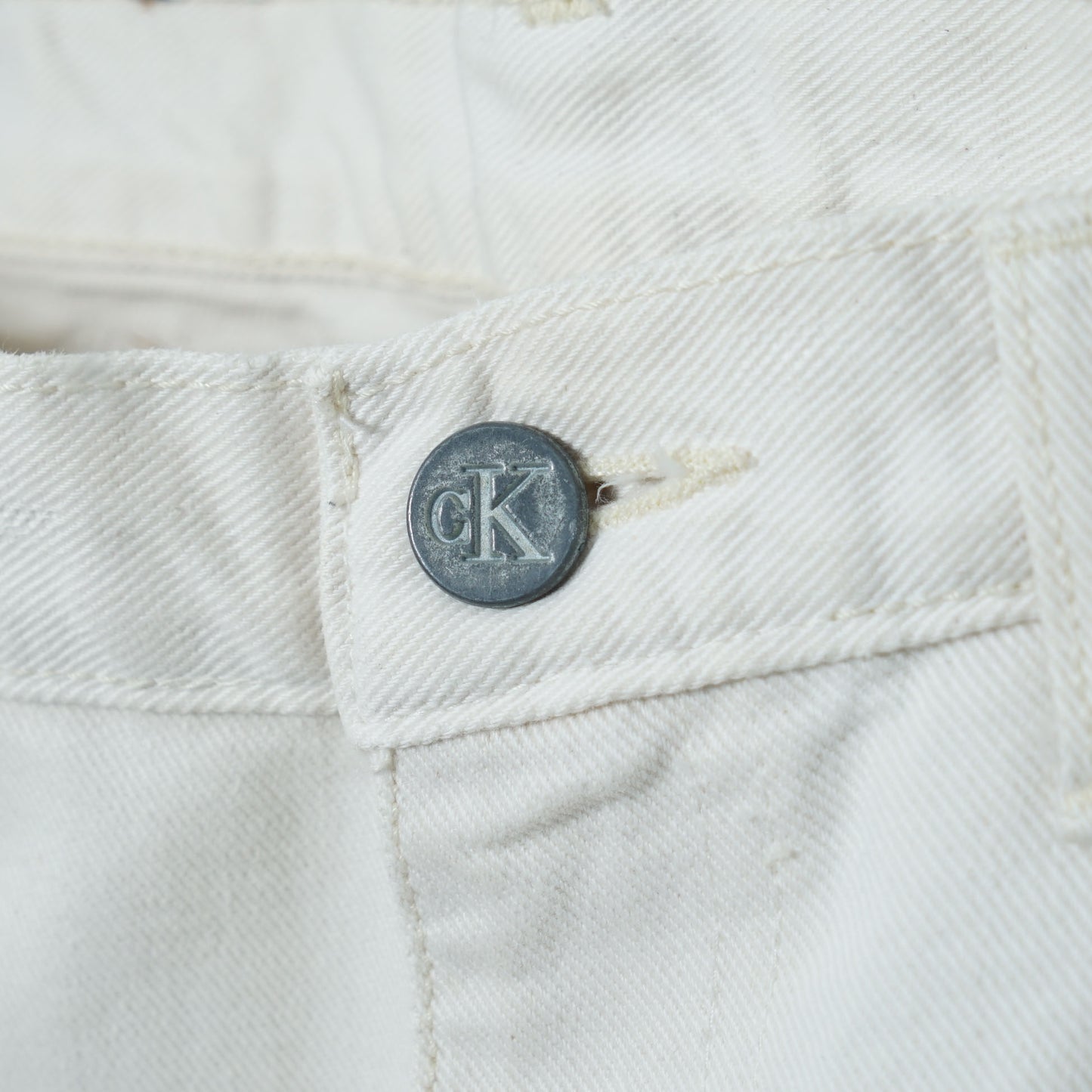 Calvin Klein 5 Pocket White Denim Pants / Early '90s-Mid '90s (Made in USA)