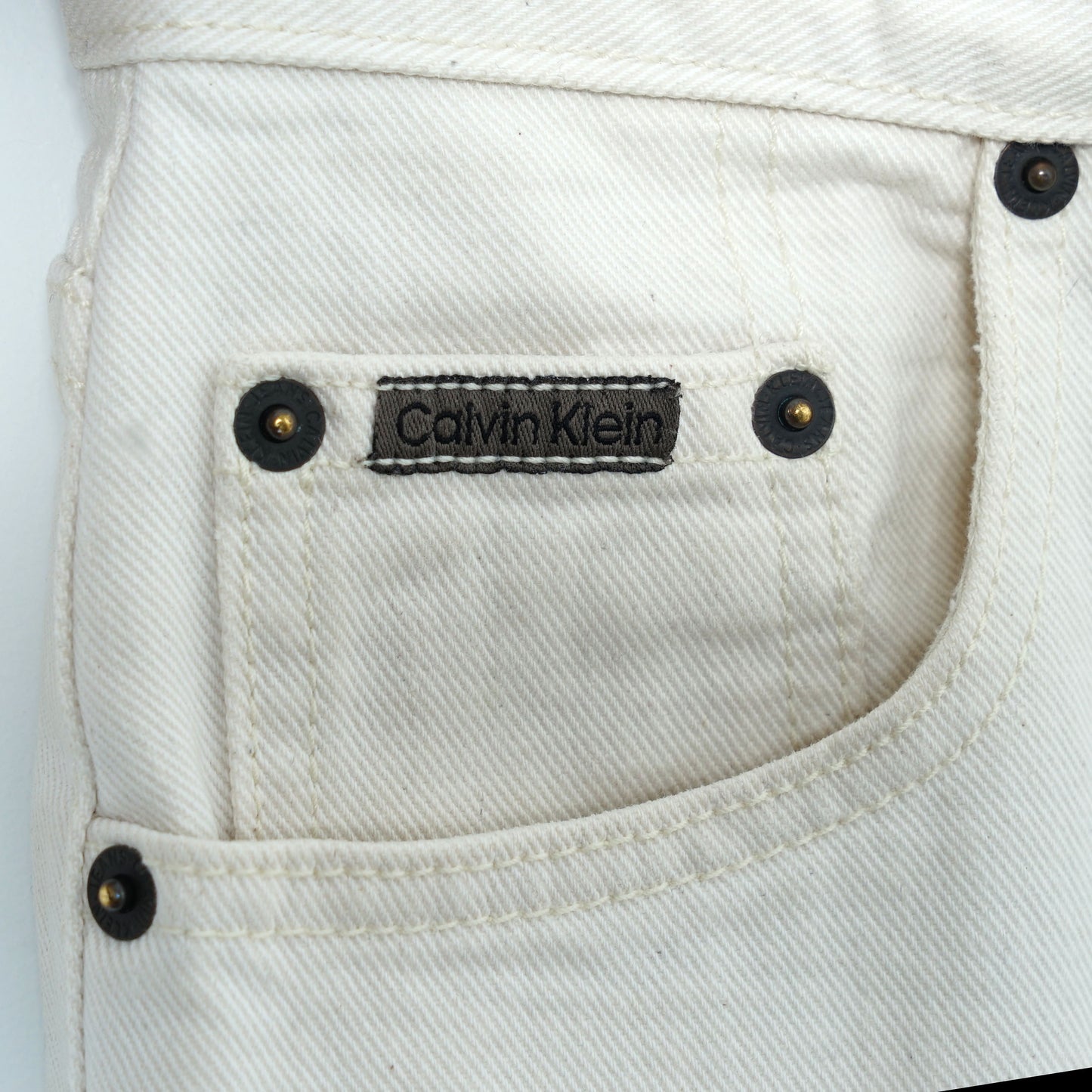 Calvin Klein 5 Pocket White Denim Pants / Early '90s-Mid '90s (Made in USA)