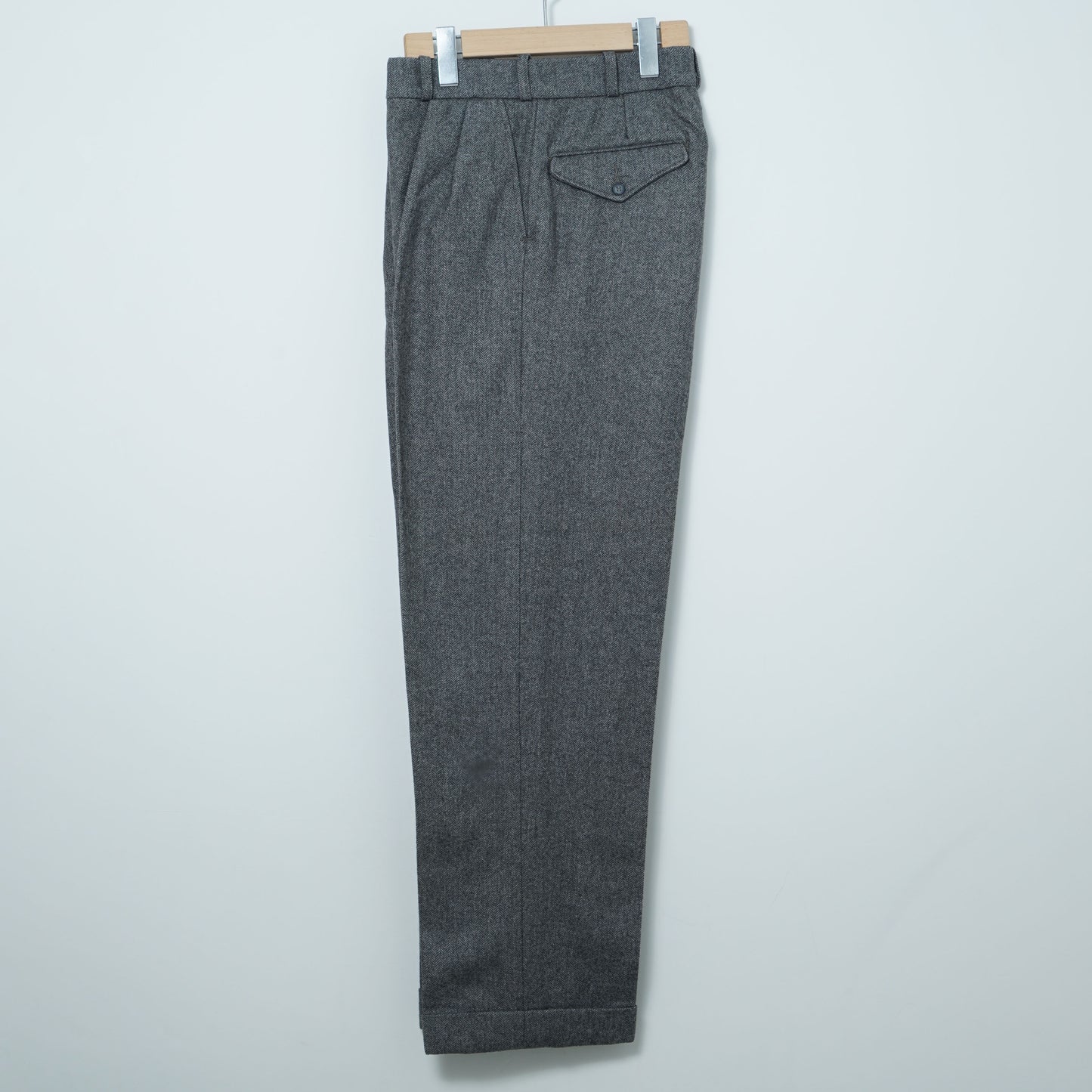 L.L.Bean Herringbone Wool Trousers / Late '80s-Early '90s (Made in England)