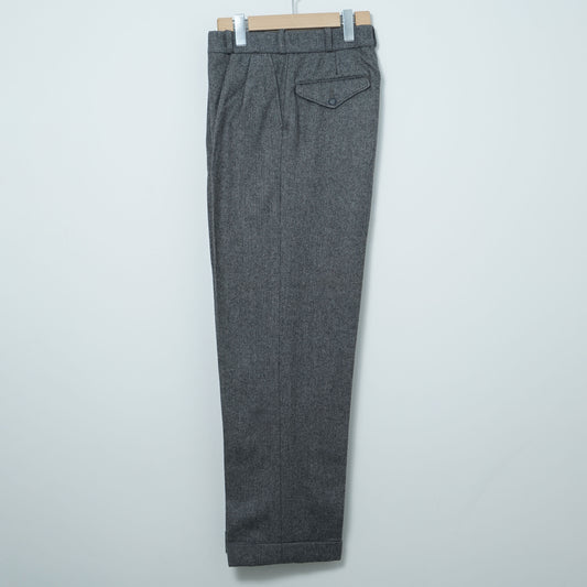 L.L.Bean Herringbone Wool Trousers / Late '80s-Early '90s (Made in England)