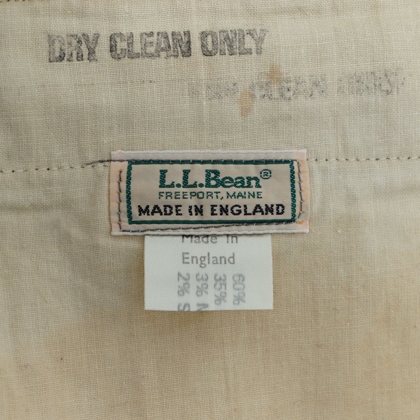 L.L.Bean Herringbone Wool Trousers / Late '80s-Early '90s (Made in England)