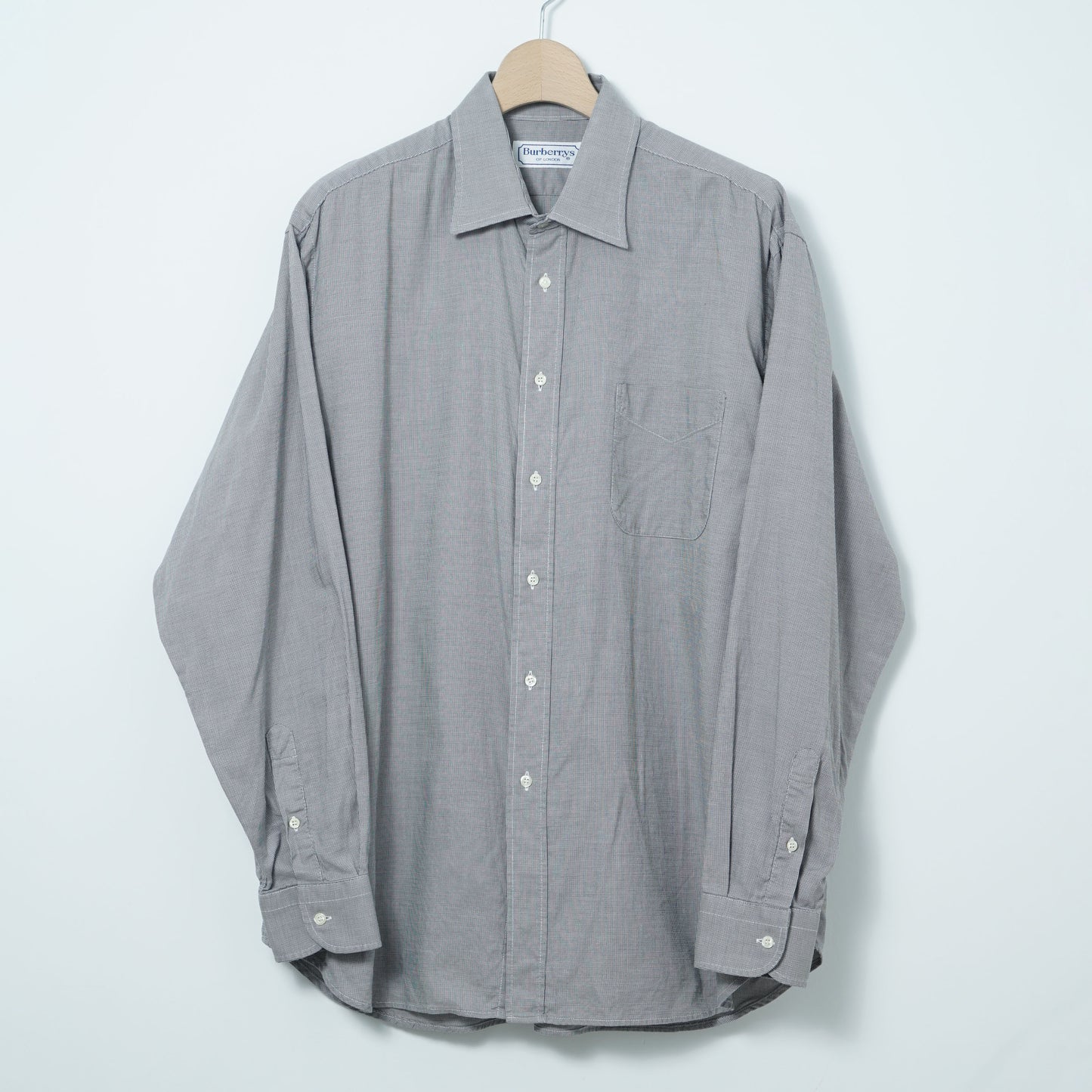Burberrys of London Cotton Micro Check Shirt / Late '80s-Early '90s (Made in France)