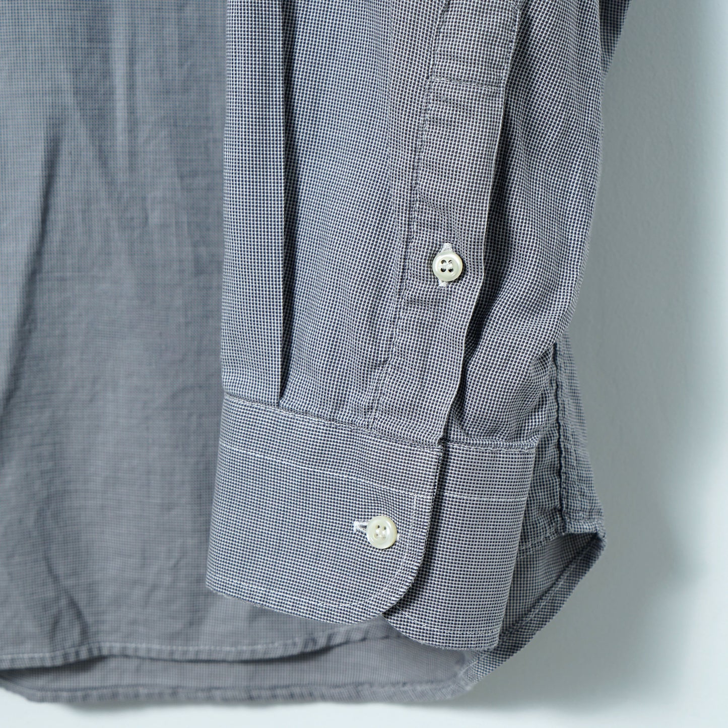 Burberrys of London Cotton Micro Check Shirt / Late '80s-Early '90s (Made in France)