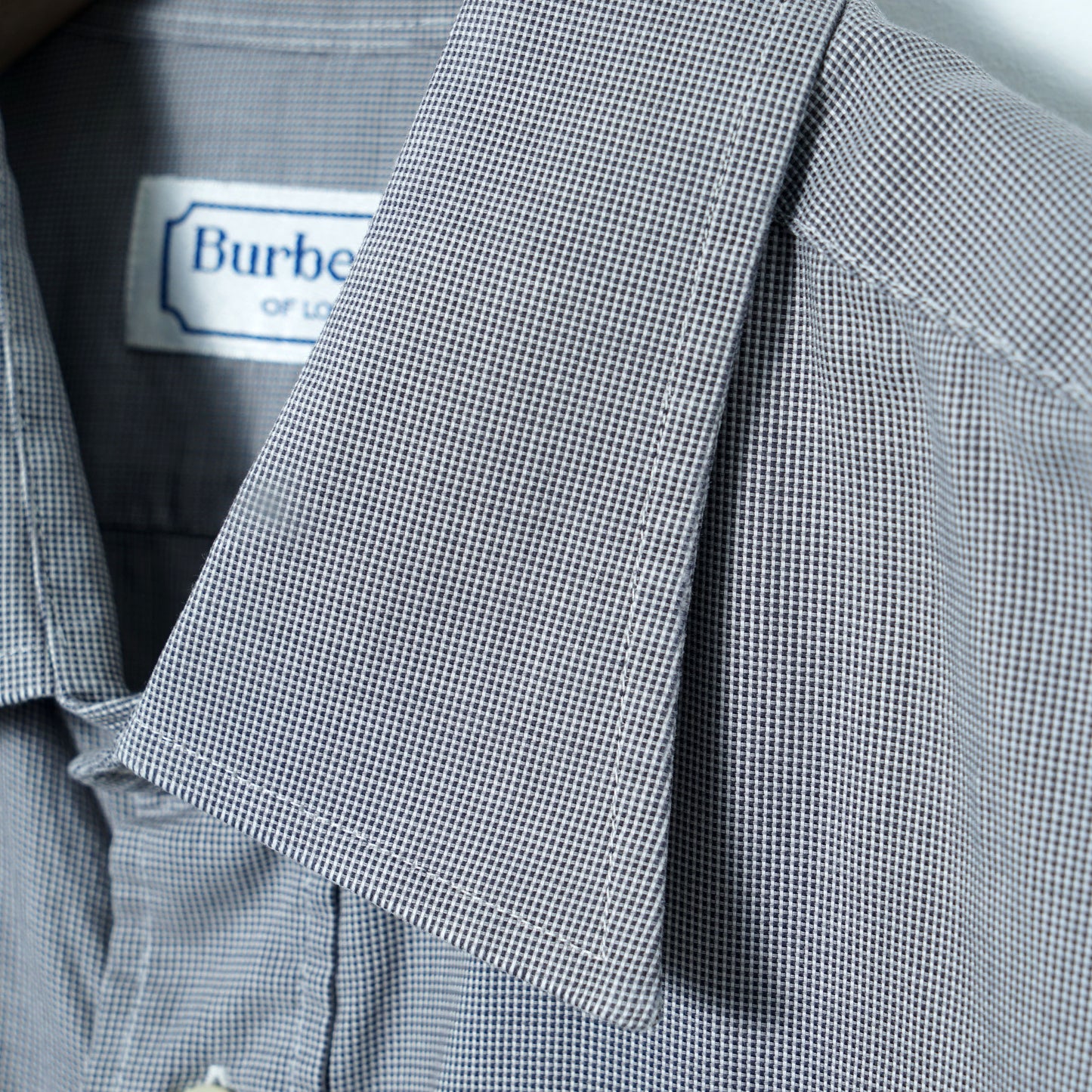 Burberrys of London Cotton Micro Check Shirt / Late '80s-Early '90s (Made in France)