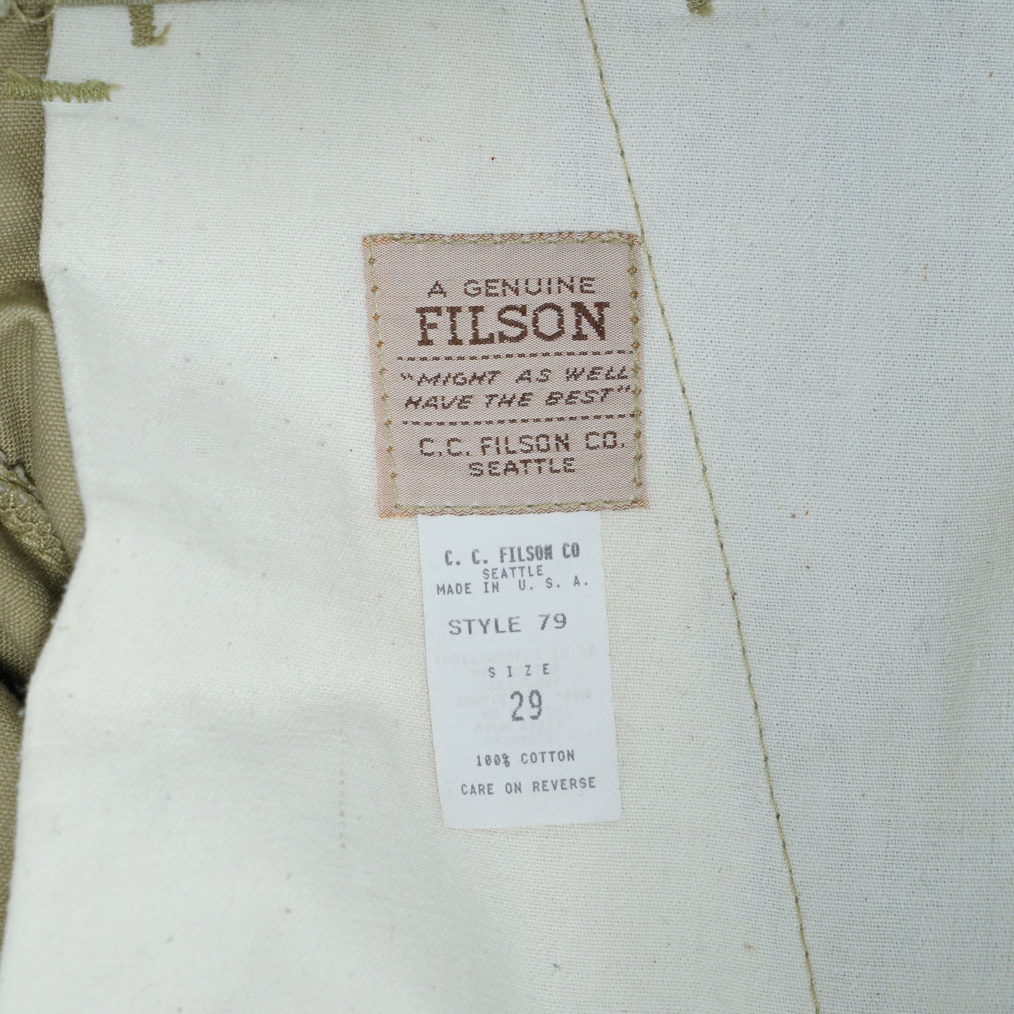 Filson Tin Cloth Pants / Early ’90s–Mid ’90s (Made in USA)