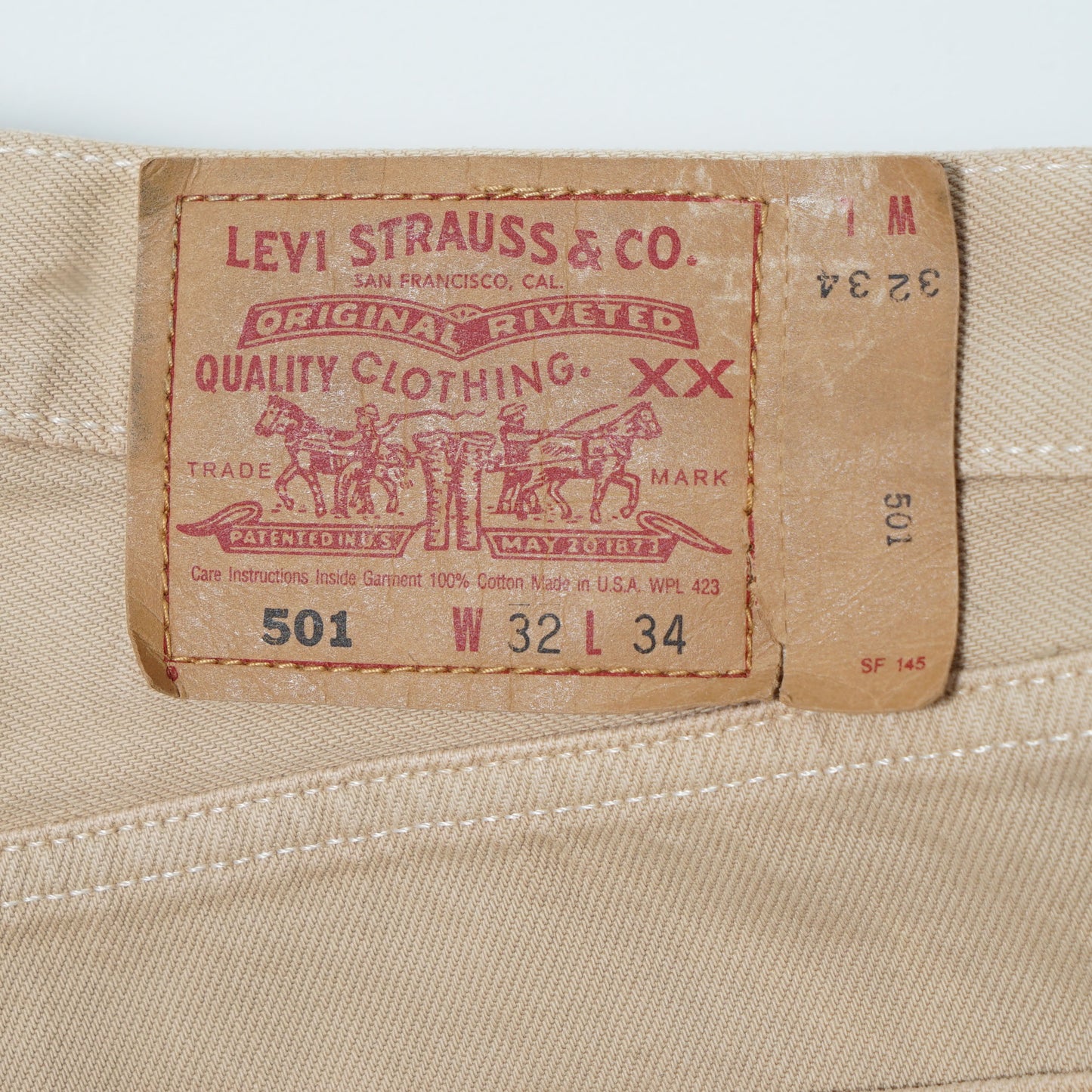 Levi’s 5 Pocket Beige Denim Pants / Late '90 (Made in USA)