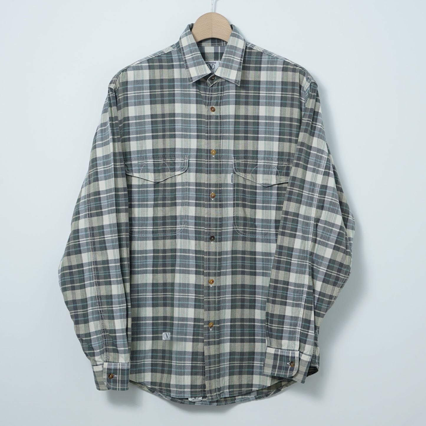 Valentino Jeans Cotton Check Shirt / Early '90s-Mid '90s (Made in Italy)
