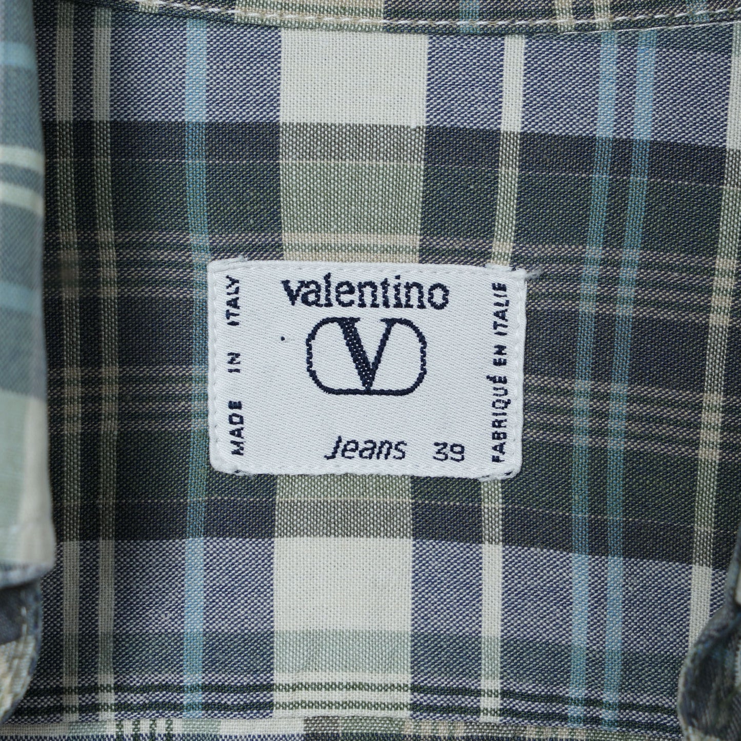 Valentino Jeans Cotton Check Shirt / Early '90s-Mid '90s (Made in Italy)