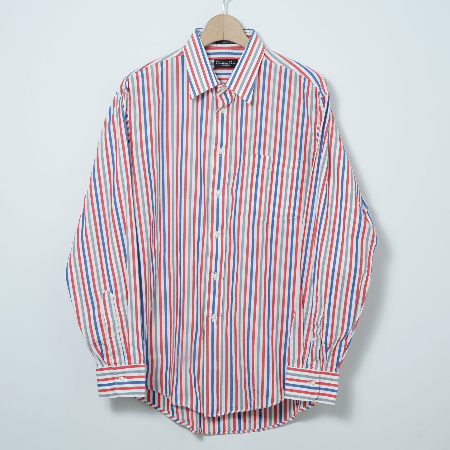 Christian Dior MONSIEUR Cotton Stripe Shirt / Late '80s-Early '90s (Made in USA)