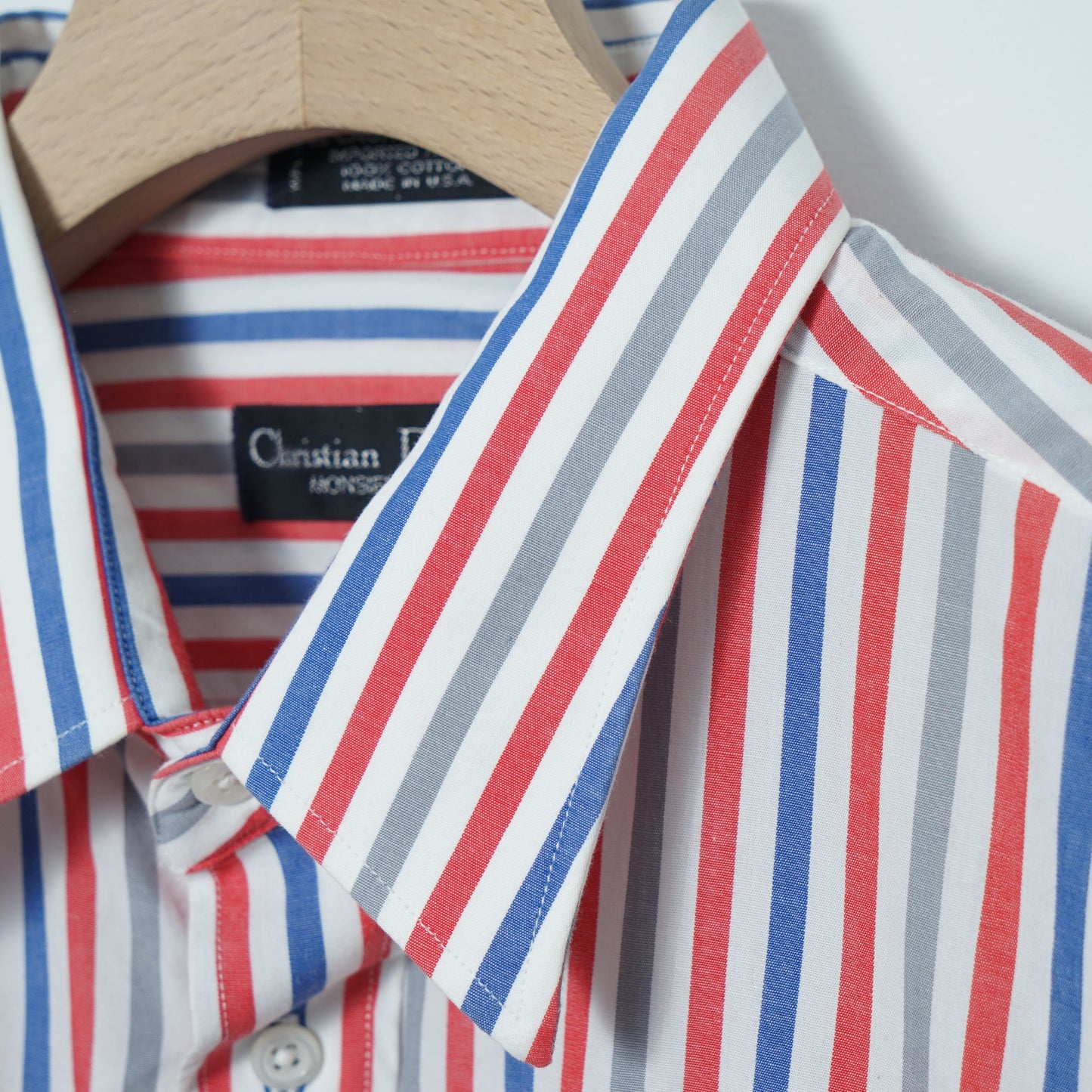 Christian Dior MONSIEUR Cotton Stripe Shirt / Late '80s-Early '90s (Made in USA)
