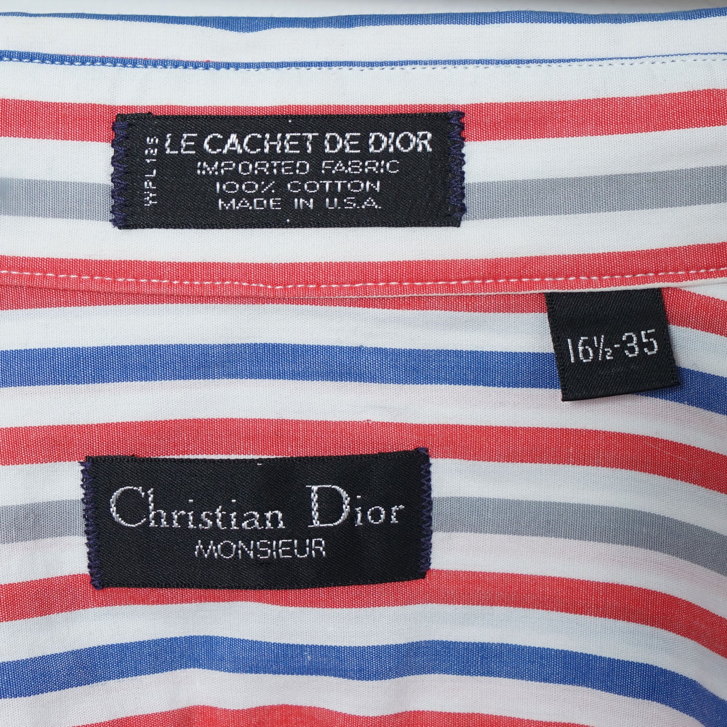Christian Dior MONSIEUR Cotton Stripe Shirt / Late '80s-Early '90s (Made in USA)